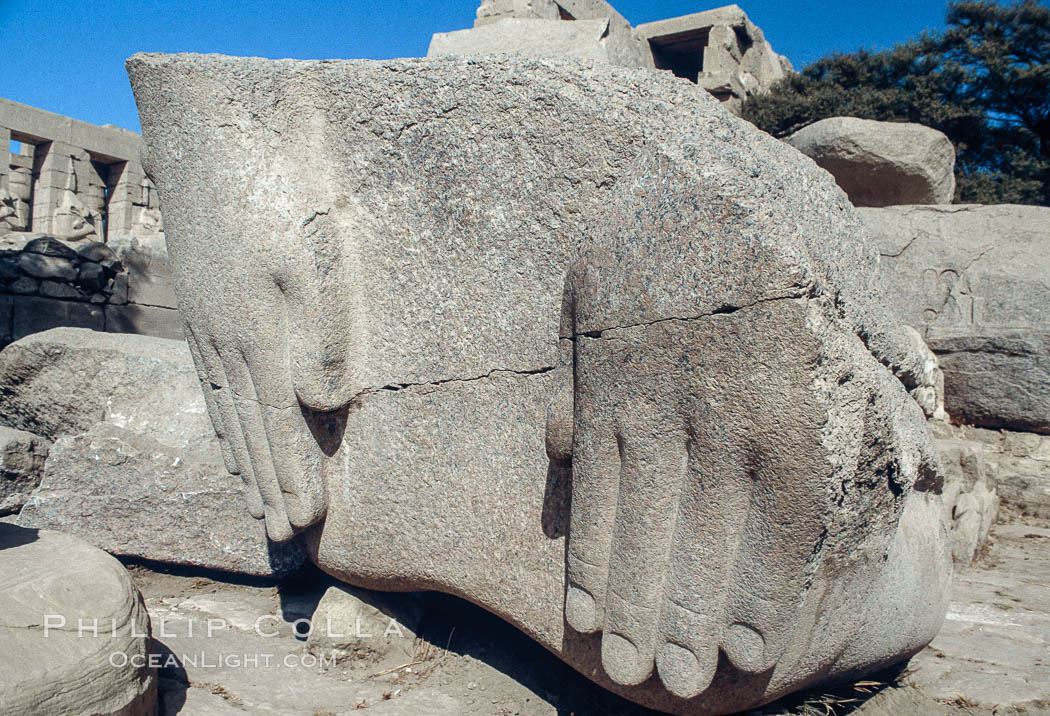 Hands of Ozymandias, Ramesseum. Luxor, Egypt, natural history stock photograph, photo id 02598