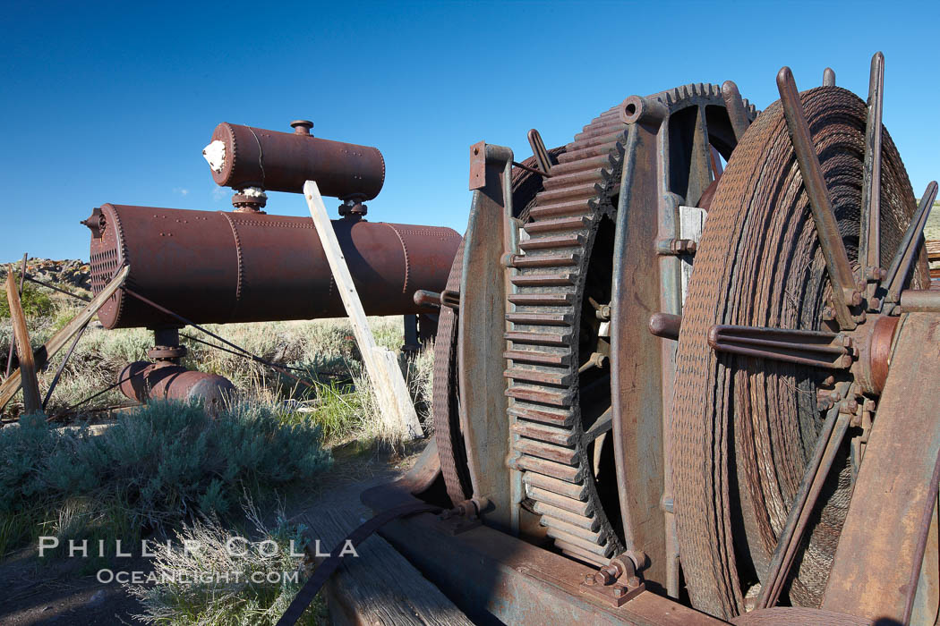 Head frame and machinery. Bodie State Historical Park, California, USA, natural history stock photograph, photo id 23161