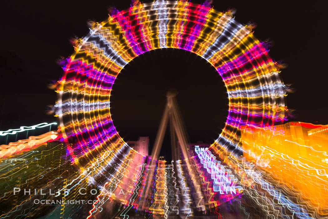 High Roller Ferris Wheel at Night, Las Vegas, Nevada. USA, natural history stock photograph, photo id 32650