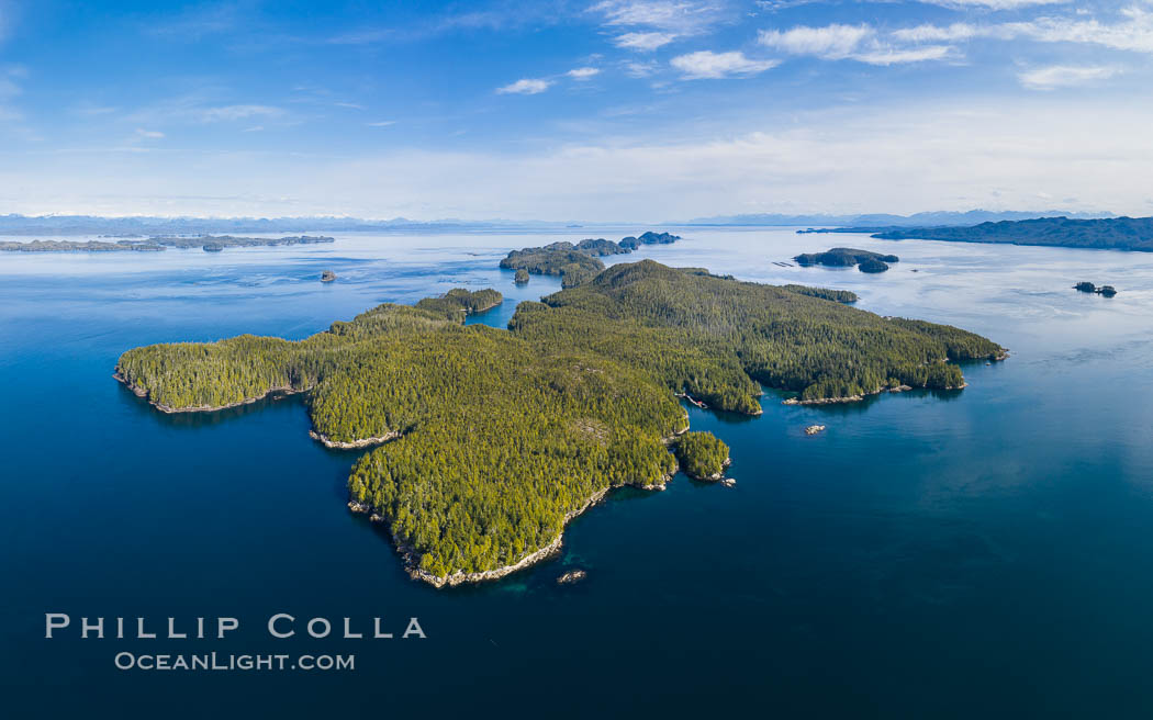 Hurst Island aerial photo. British Columbia, Canada, natural history stock photograph, photo id 35542