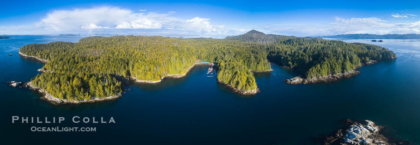 Hurst Island and Gods Pocket Provincial Park, aerial photo, Vancouver Island, British Columbia, Canada