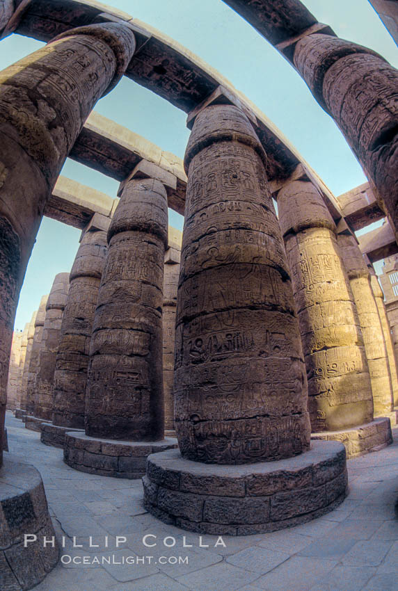 Hypostyle hall, Karnak Temple. Luxor, Egypt, natural history stock photograph, photo id 02592