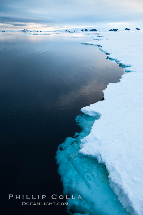 The edge of the fast ice along the shore, near Paulet Island. Antarctic Peninsula, Antarctica, natural history stock photograph, photo id 24788