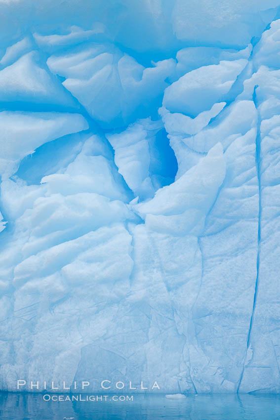 Iceberg detail.  Cracks and melt patterns.  Blue ice. Brown Bluff, Antarctic Peninsula, Antarctica, natural history stock photograph, photo id 24859