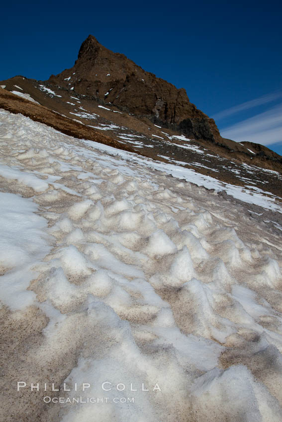 Crested snow patterns along the slopes of Devil Island. Antarctic Peninsula, Antarctica, natural history stock photograph, photo id 24879