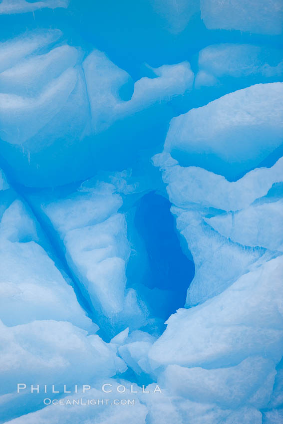 Iceberg detail.  Cracks and melt patterns.  Blue ice. Brown Bluff, Antarctic Peninsula, Antarctica, natural history stock photograph, photo id 24861