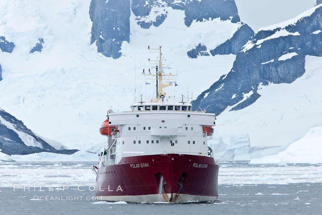 Icebreaker M/V Polar Star, anchored near Peterman Island, Antarctica. Antarctic Peninsula, natural history stock photograph, photo id 25627