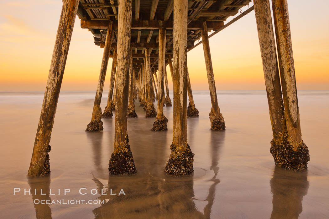 Imperial Beach pier at sunrise, California, USA, natural history stock photograph, photo id 27415
