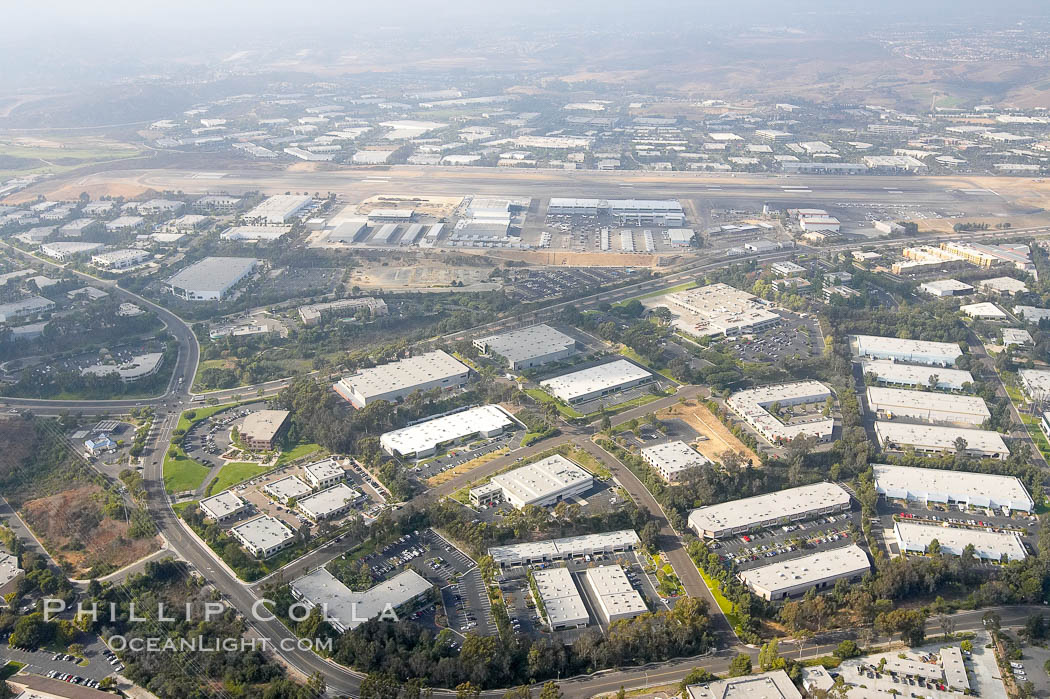 Industrial buildings and warehouses, near Palomar McClellan airport. Carlsbad, California, USA, natural history stock photograph, photo id 21340