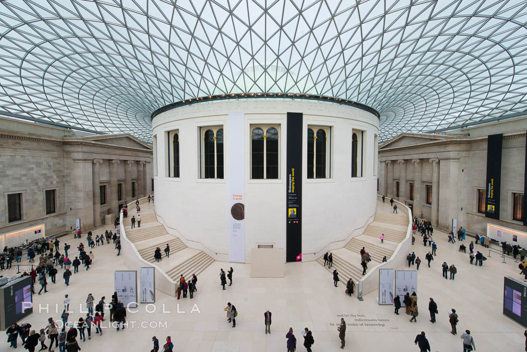 British Museum central foyer and ceiling. London, United Kingdom, natural history stock photograph, photo id 28321