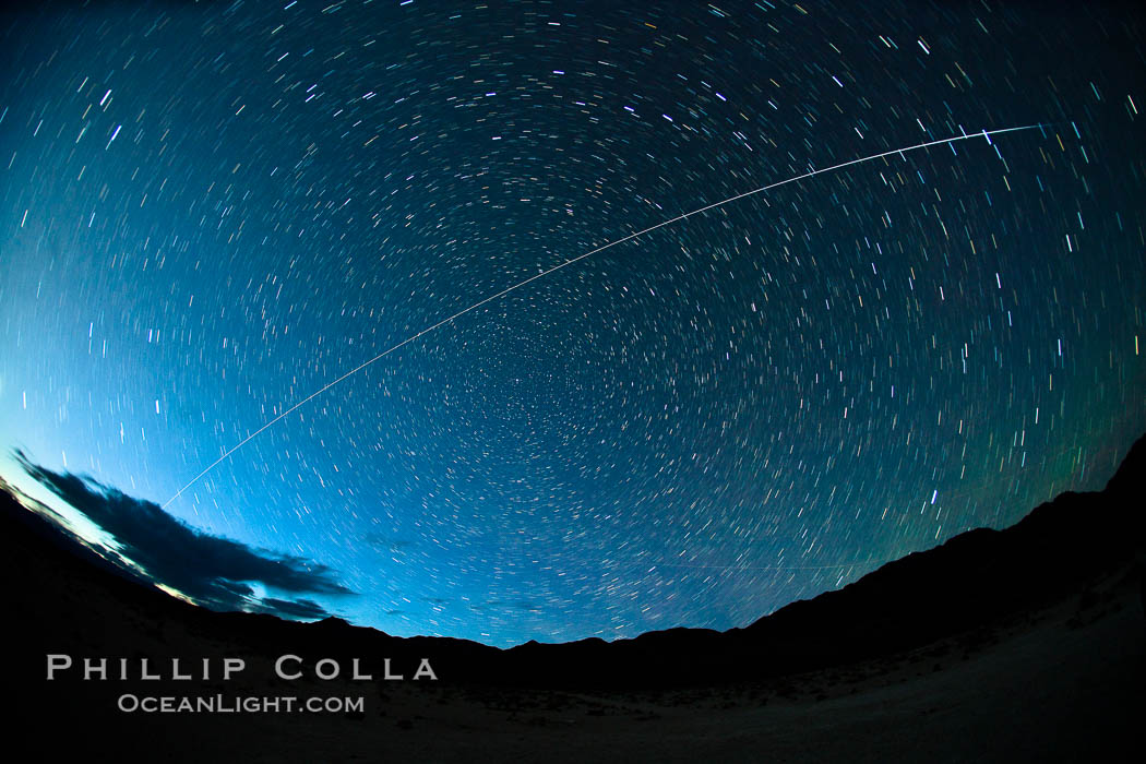 International Space Station flys over Death Valley shortly after sunset. Earth Orbit, Solar System, Milky Way Galaxy, The Universe, natural history stock photograph, photo id 25247