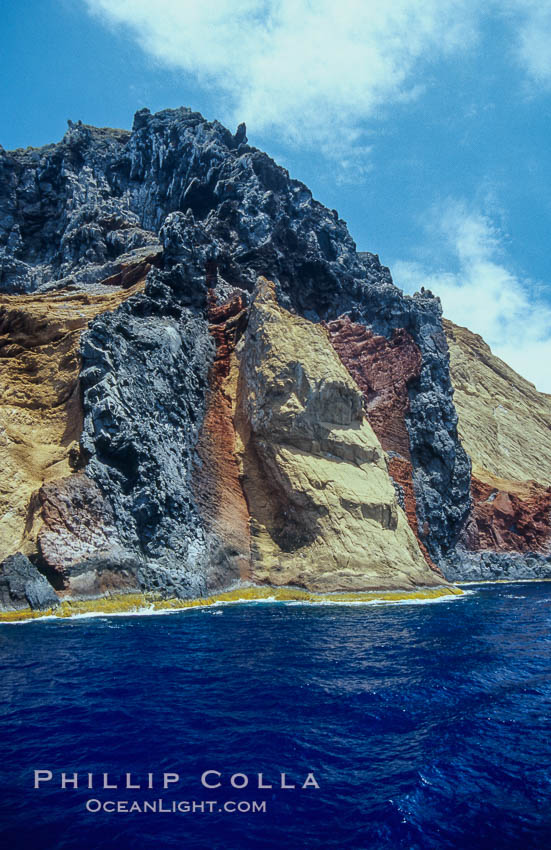 Volcanic tube, west face of Isla Adentro. Guadalupe Island (Isla Guadalupe), Baja California, Mexico, natural history stock photograph, photo id 06153