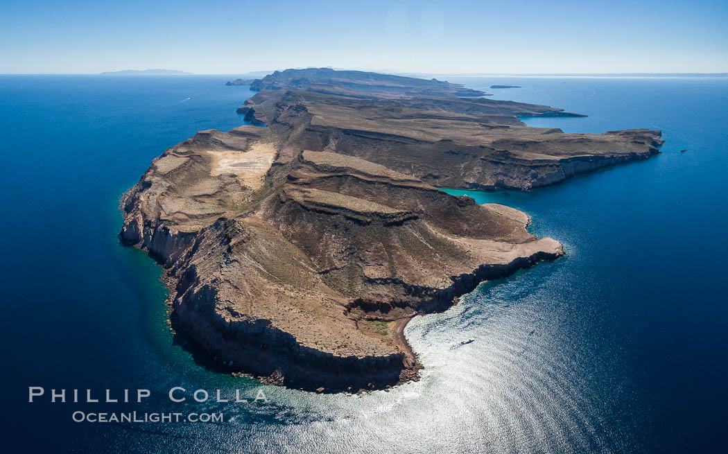 Isla Partida north end and Punta Maru, aerial photo, Sea of Cortez. Baja California, Mexico, natural history stock photograph, photo id 32391
