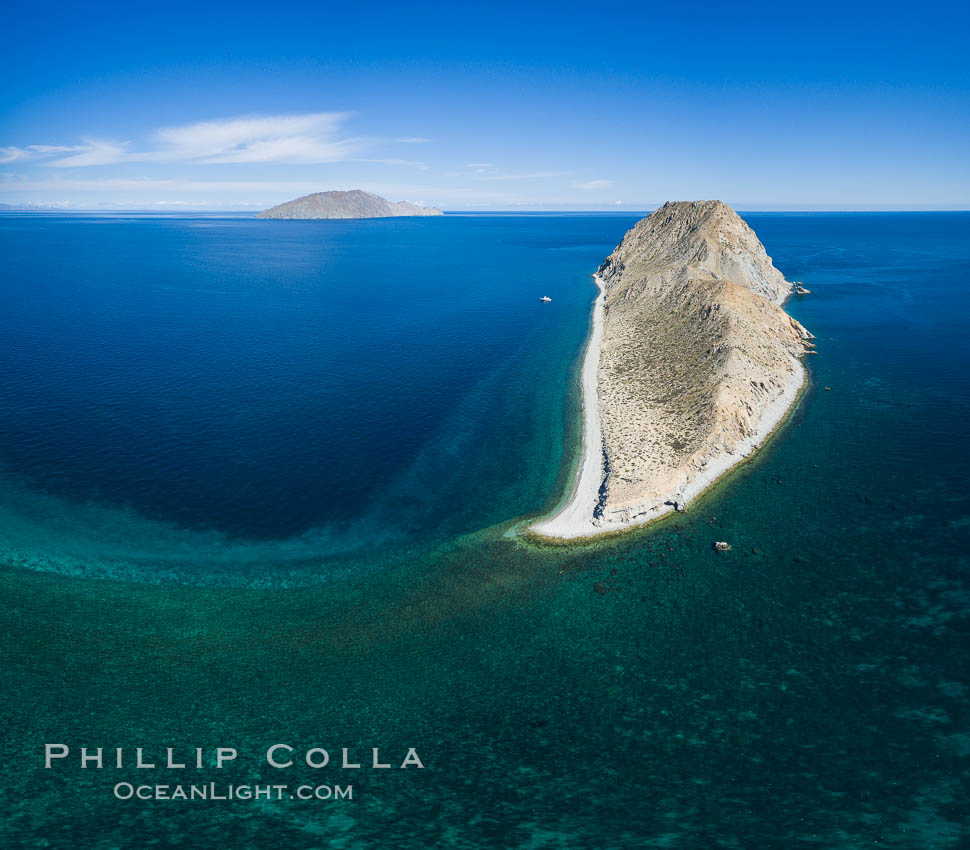 Isla San Diego, aerial photo, Sea of Cortez. Baja California, Mexico, natural history stock photograph, photo id 32425
