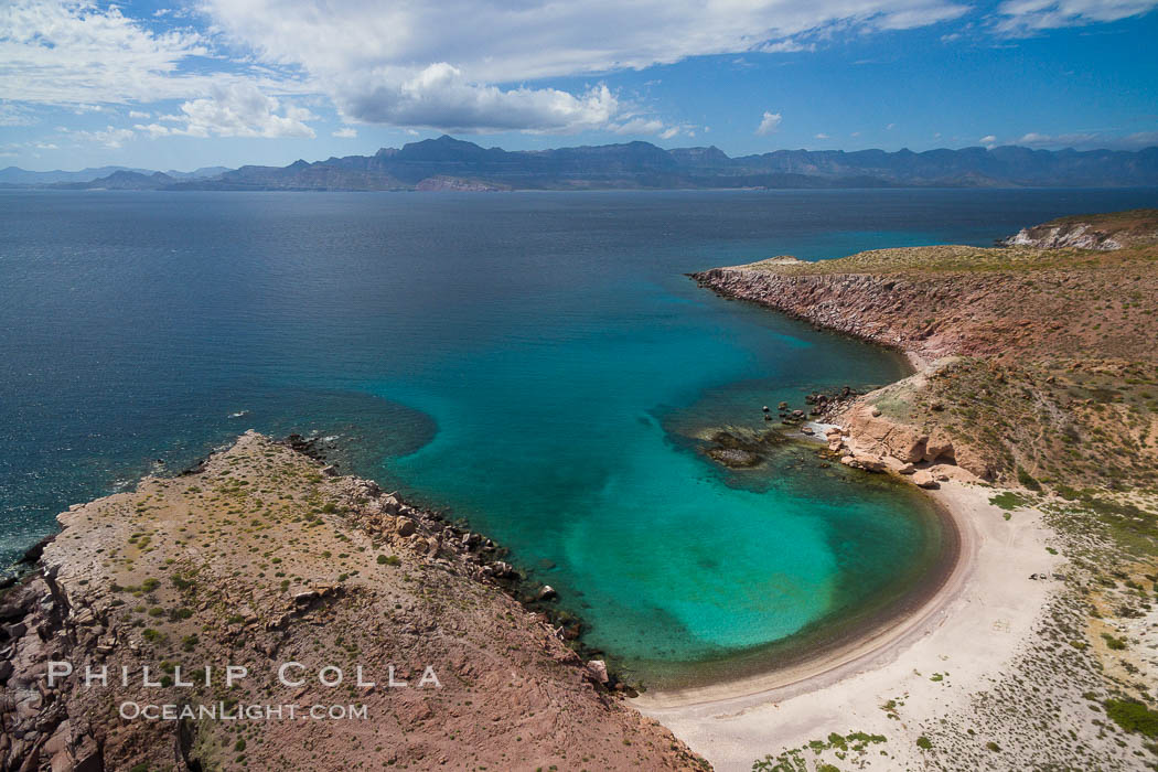 Isla San Francisquito, Aerial Photo, Sea of of Cortez. Baja California, Mexico, natural history stock photograph, photo id 32438