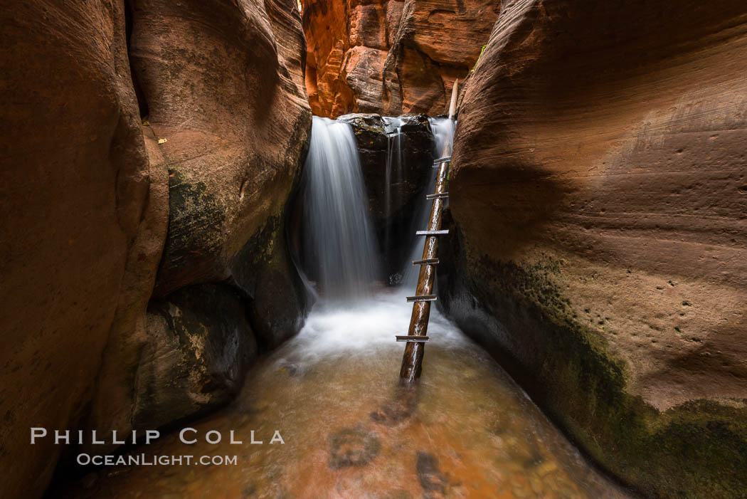 Kanarra Creek Falls in Kanarra Canyon, Utah. Kanarraville, USA, natural history stock photograph, photo id 32643