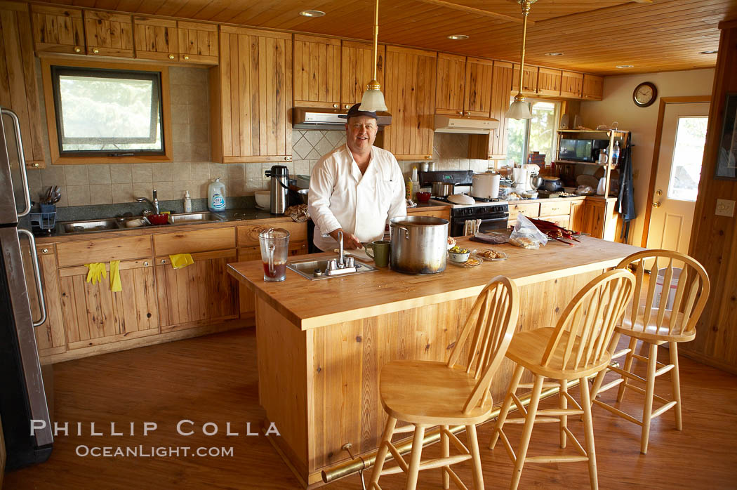 Kitchen and chef Steve, Silver Salmon Creek Lodge. Lake Clark National Park, Alaska, USA, natural history stock photograph, photo id 19070