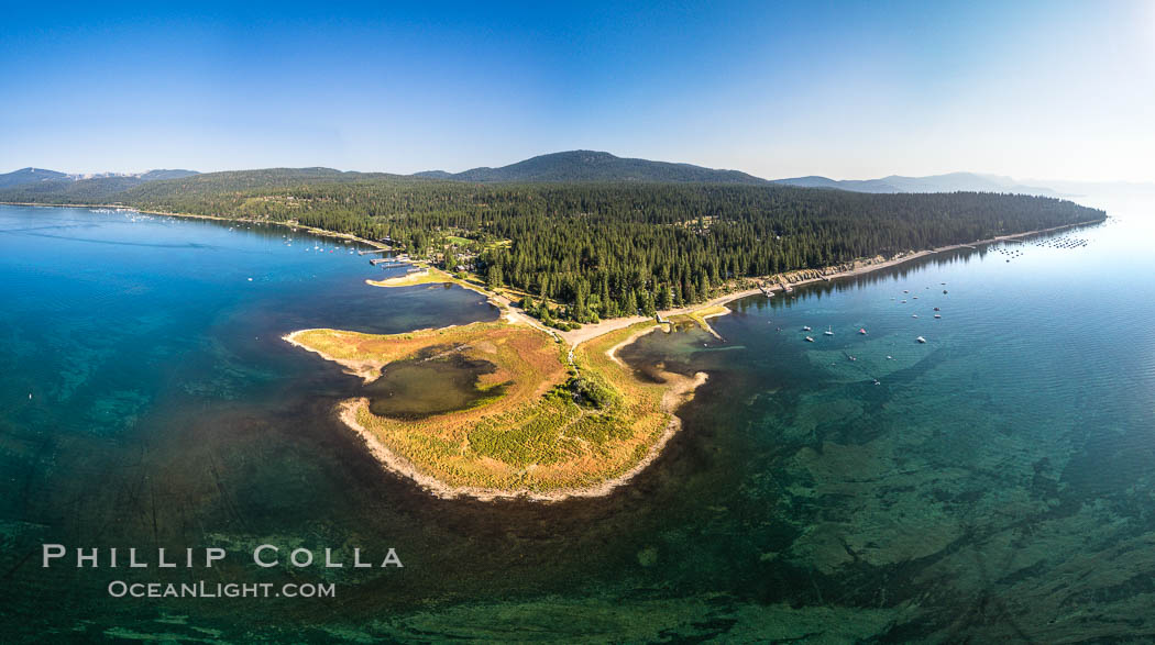 Lake Forest Beach and Dollar Point, Lake Tahoe, aerial photo. California, USA, natural history stock photograph, photo id 38114