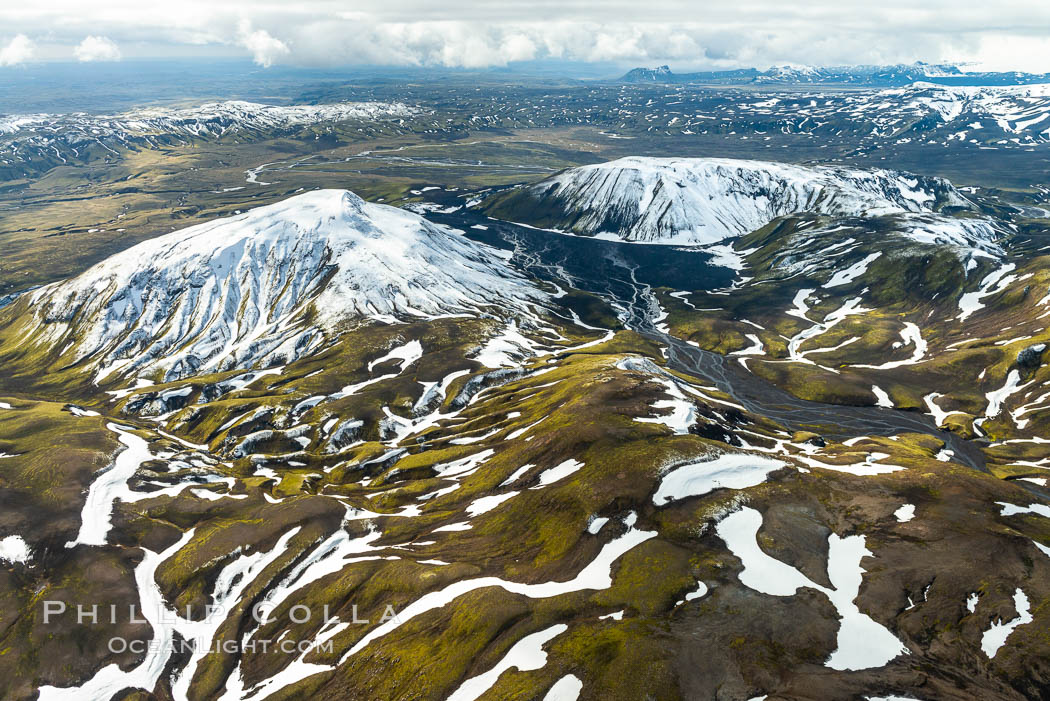Landmannalaugar highlands region of Iceland, aerial view., natural history stock photograph, photo id 35736