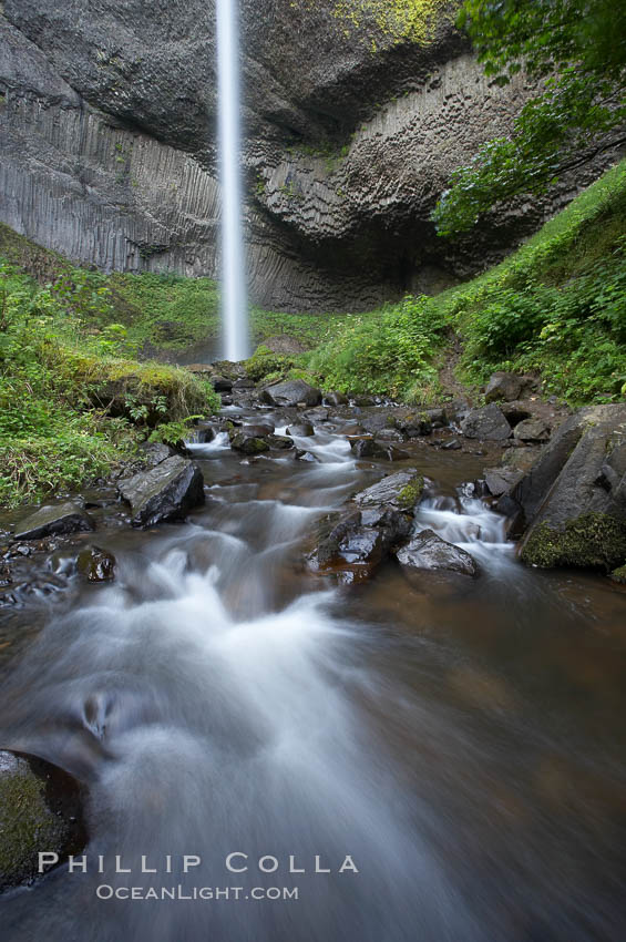 Cascades below Latourelle Falls, in Guy W. Talbot State Park, drops 249 feet through a lush forest near the Columbia River. Columbia River Gorge National Scenic Area, Oregon, USA, natural history stock photograph, photo id 19354