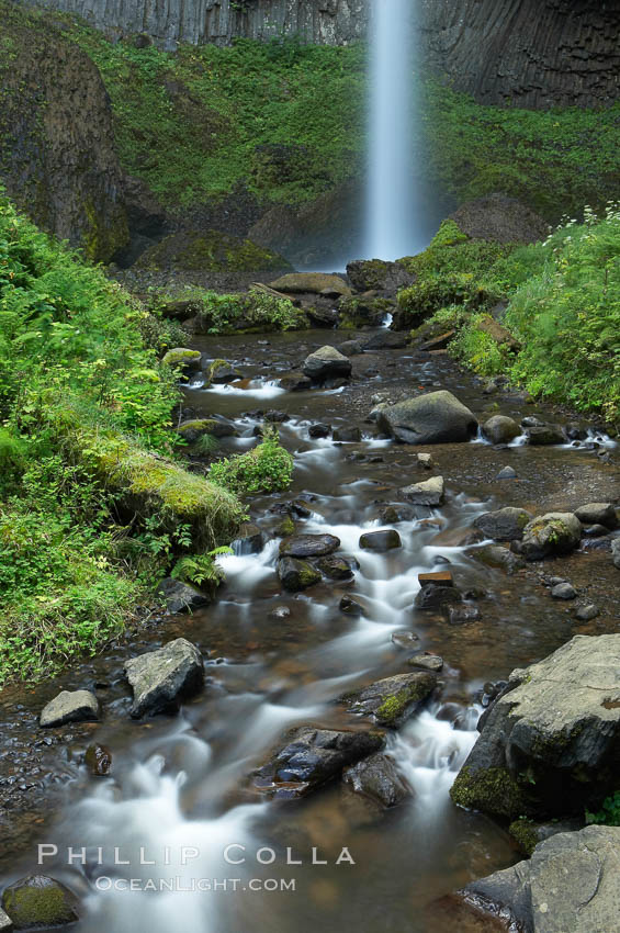 Cascades below Latourelle Falls, in Guy W. Talbot State Park, drops 249 feet through a lush forest near the Columbia River. Columbia River Gorge National Scenic Area, Oregon, USA, natural history stock photograph, photo id 19351