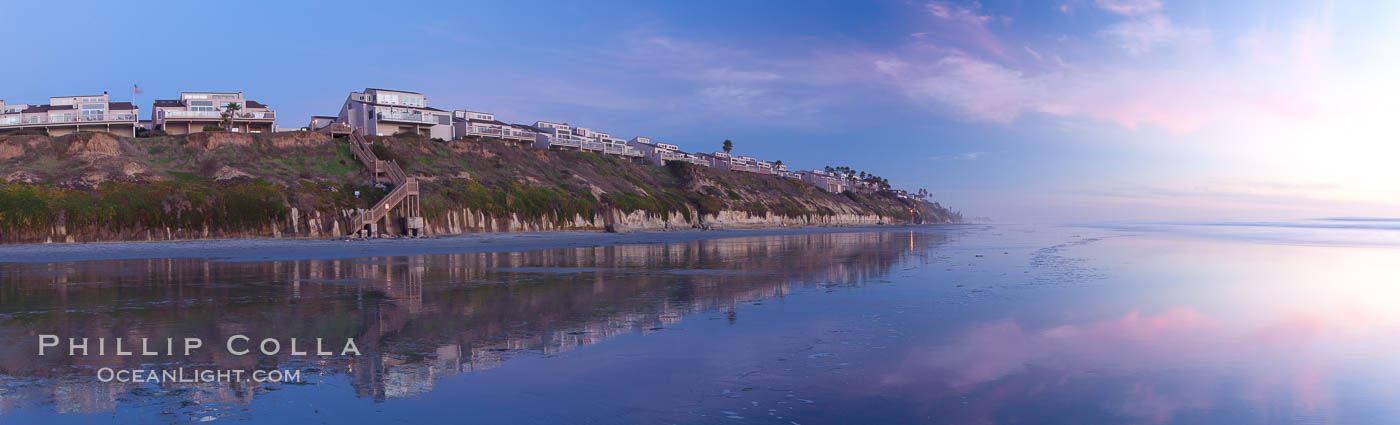 Leucadia beach and coastline, sunset. Encinitas, California, USA, natural history stock photograph, photo id 27382