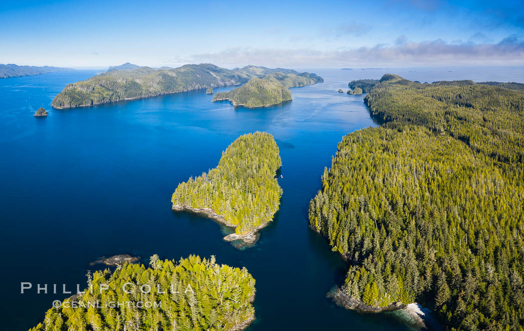 Lucan Islands and Browning Pass, aerial photo, Canada. British Columbia, natural history stock photograph, photo id 35463