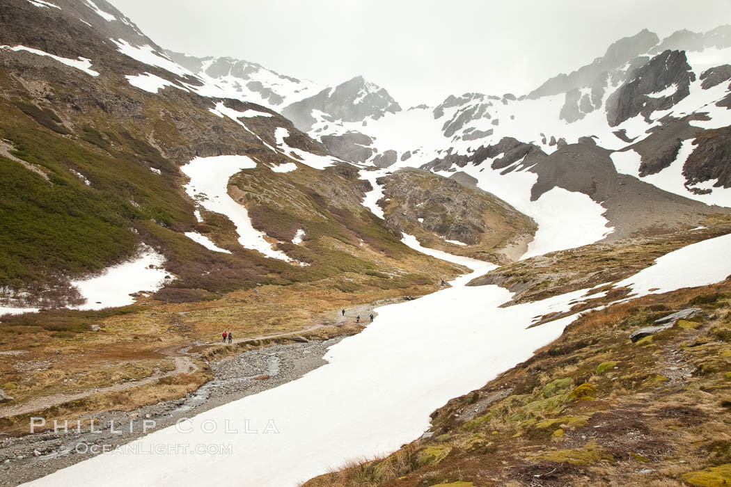 Martial Glacier is a receding cirque glacier, located in the Montes Martial, Fuegian Andes approximately 1050m above sea level and only 4.5km outside of Ushuaia town, is named for Captain Luis Fernando Martial, head of a French expedition, who visited the area in 1883