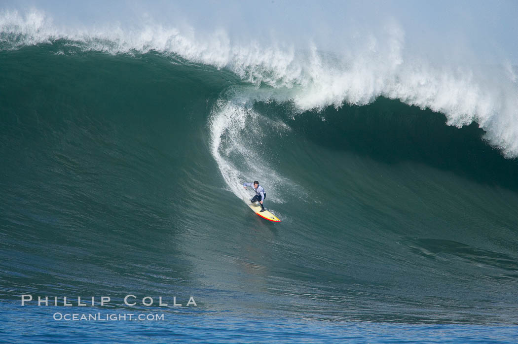 Kenny Skindog Collins, heat three, Mavericks surf contest, February 7, 2006. Half Moon Bay, California, USA, natural history stock photograph, photo id 15334