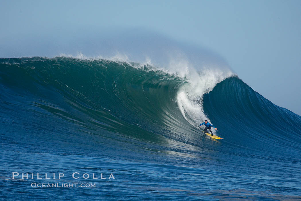 Veteran Mavericks local Peter Mel, heat two, 2006 Mavericks surf contest, February 7, 2006. Half Moon Bay, California, USA, natural history stock photograph, photo id 15366