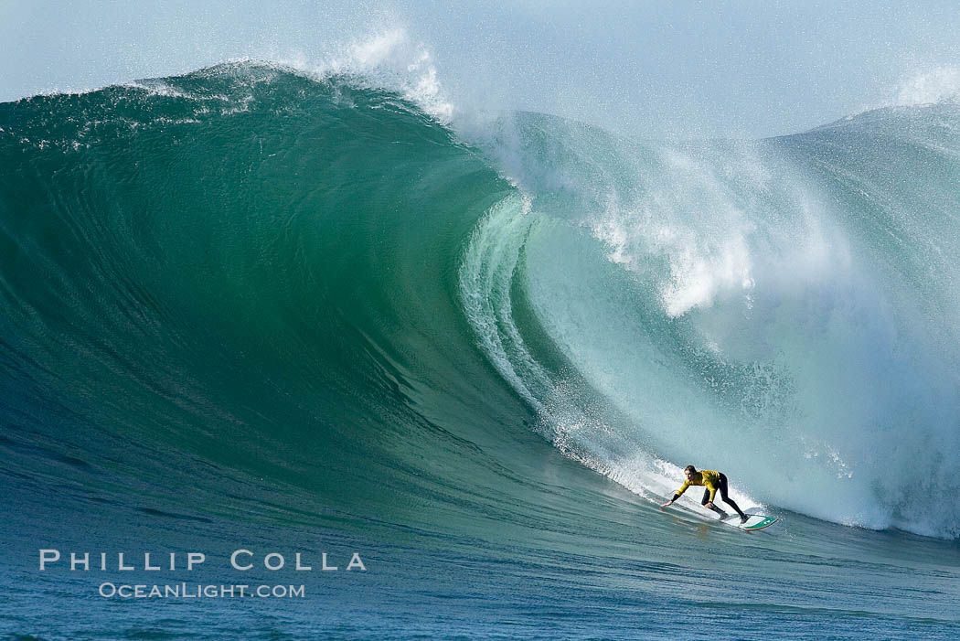 2006 Mavericks surf contest champion Grant Twiggy Baker of South Africa. Final round, Mavericks surf contest, February 7, 2006, Half Moon Bay, California