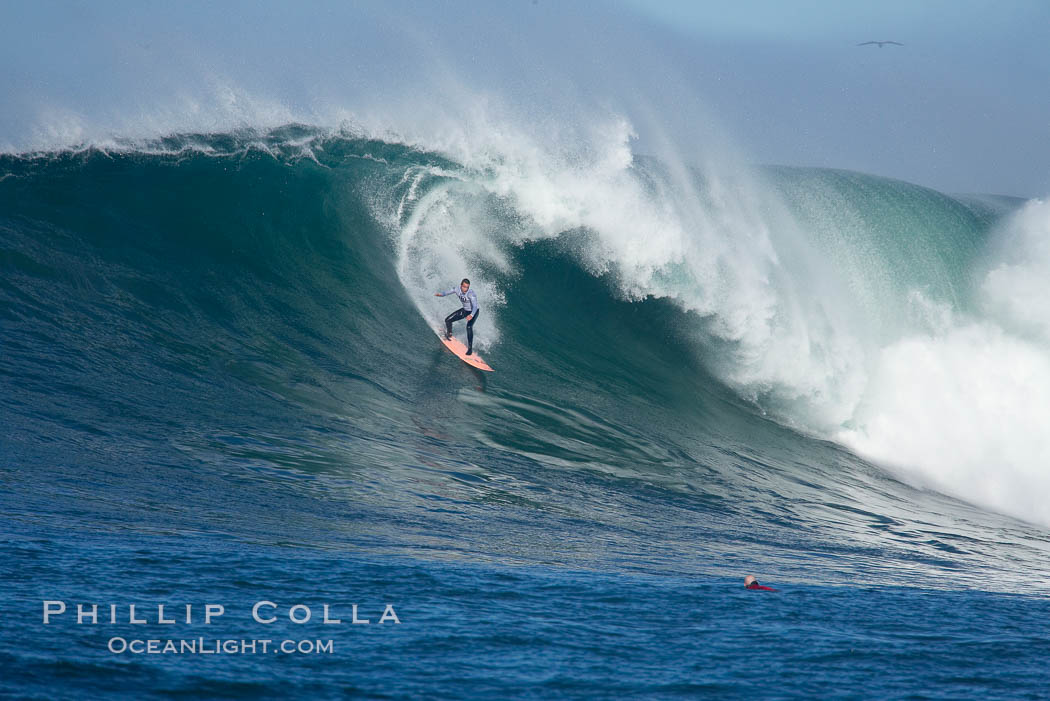 Anthony Tashnick (2005 Mavericks champion), heat two, Mavericks surf contest, February 7, 2006. Half Moon Bay, California, USA, natural history stock photograph, photo id 15357