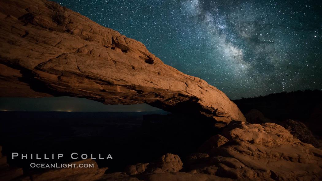 Mesa Arch and Milky Way at night. Canyonlands National Park, Utah, USA, natural history stock photograph, photo id 27830