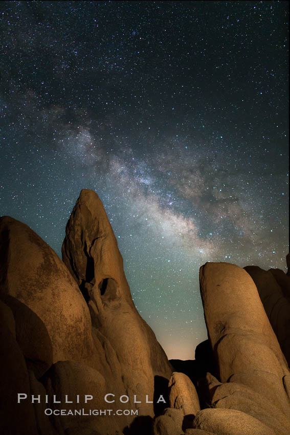 Milky Way over Joshua Tree National Park. California, USA, natural history stock photograph, photo id 28411