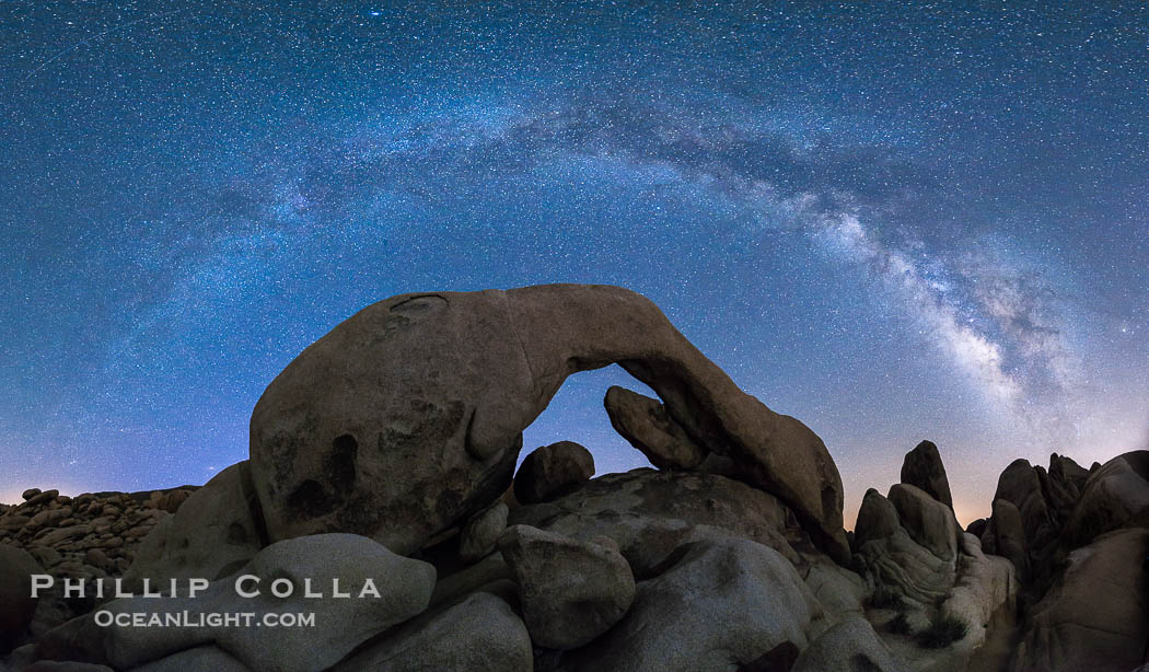Milky Way at Night over Arch Rock, Joshua Tree National Park., natural history stock photograph, photo id 29197