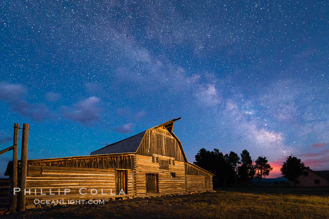 Milky Way over John Moulton Barn, Grand Teton National Park., natural history stock photograph, photo id 32301