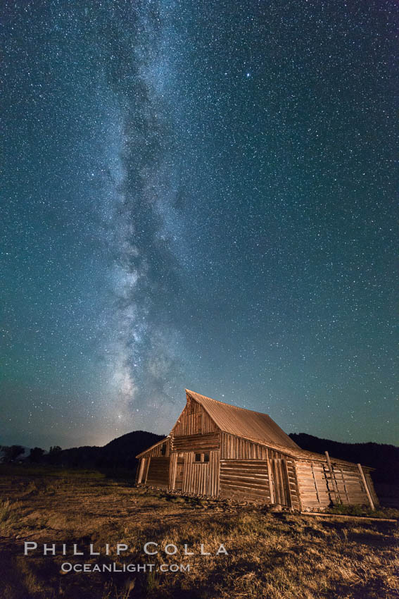 Milky Way over T.A. Moulton Barn, Grand Teton National Park., natural history stock photograph, photo id 32316