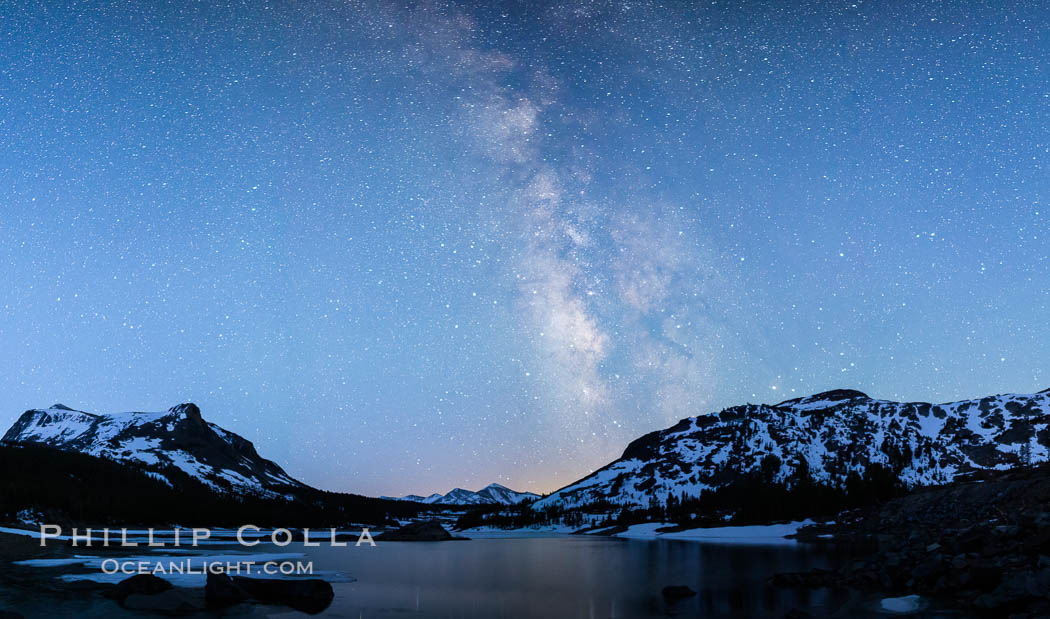 Milky Way over Tioga Lake, Yosemite National Park. California, USA, natural history stock photograph, photo id 28521