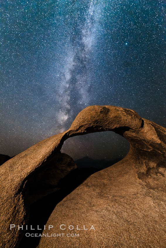 Milky Way galaxy over Mobius Arch at night, Alabama Hills. Alabama Hills Recreational Area, California, USA, natural history stock photograph, photo id 29409