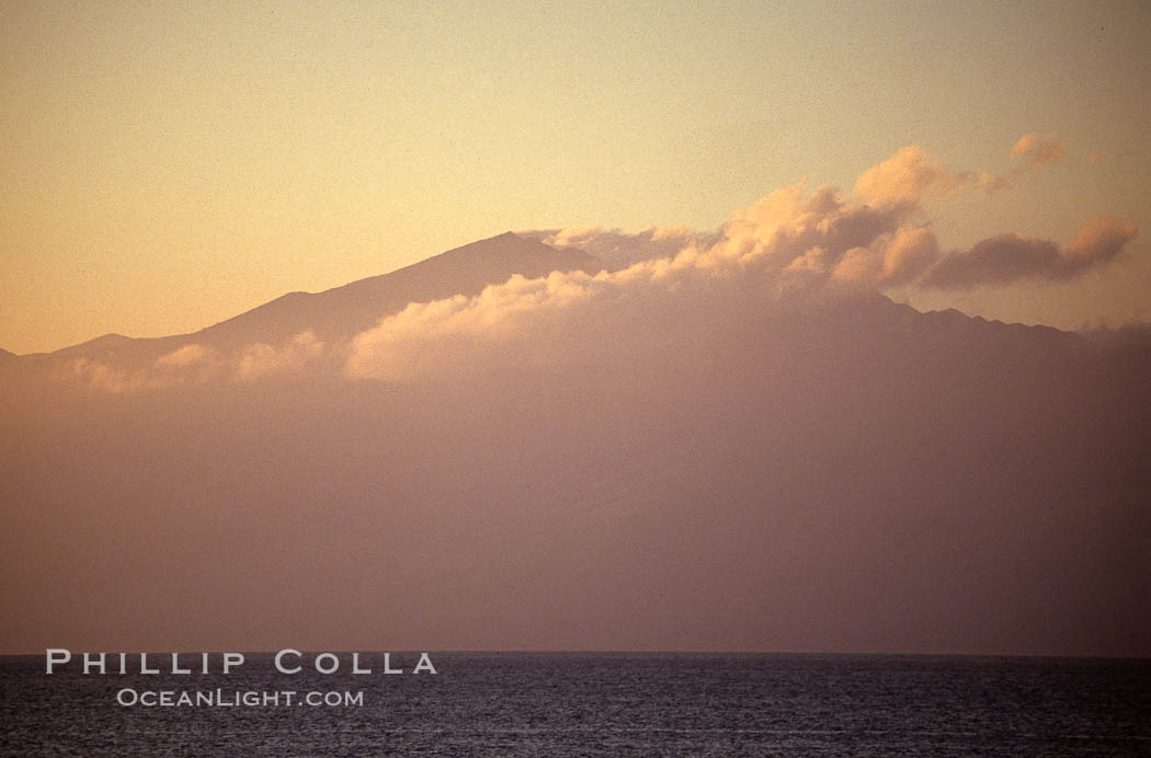 Molokai summit and cloud, viewed from west Maui