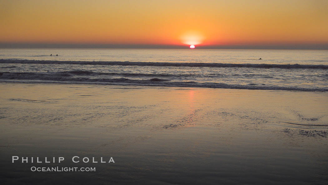 Moonlight Beach at sunset. Encinitas, California, USA, natural history stock photograph, photo id 21795