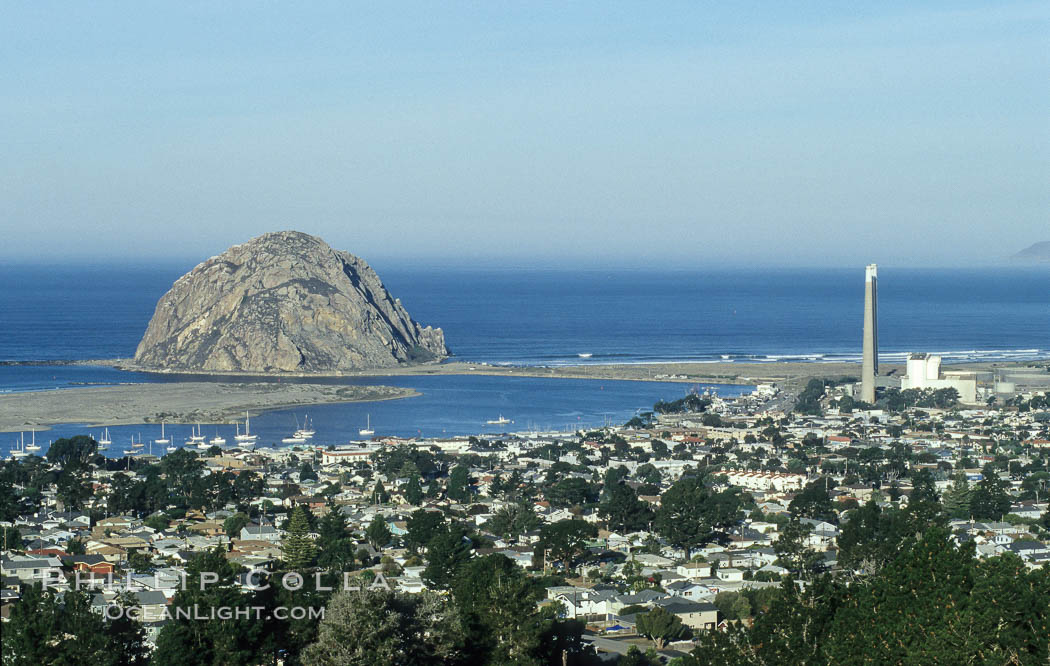 Morro Rock and Morro Bay. California, USA, natural history stock photograph, photo id 06437