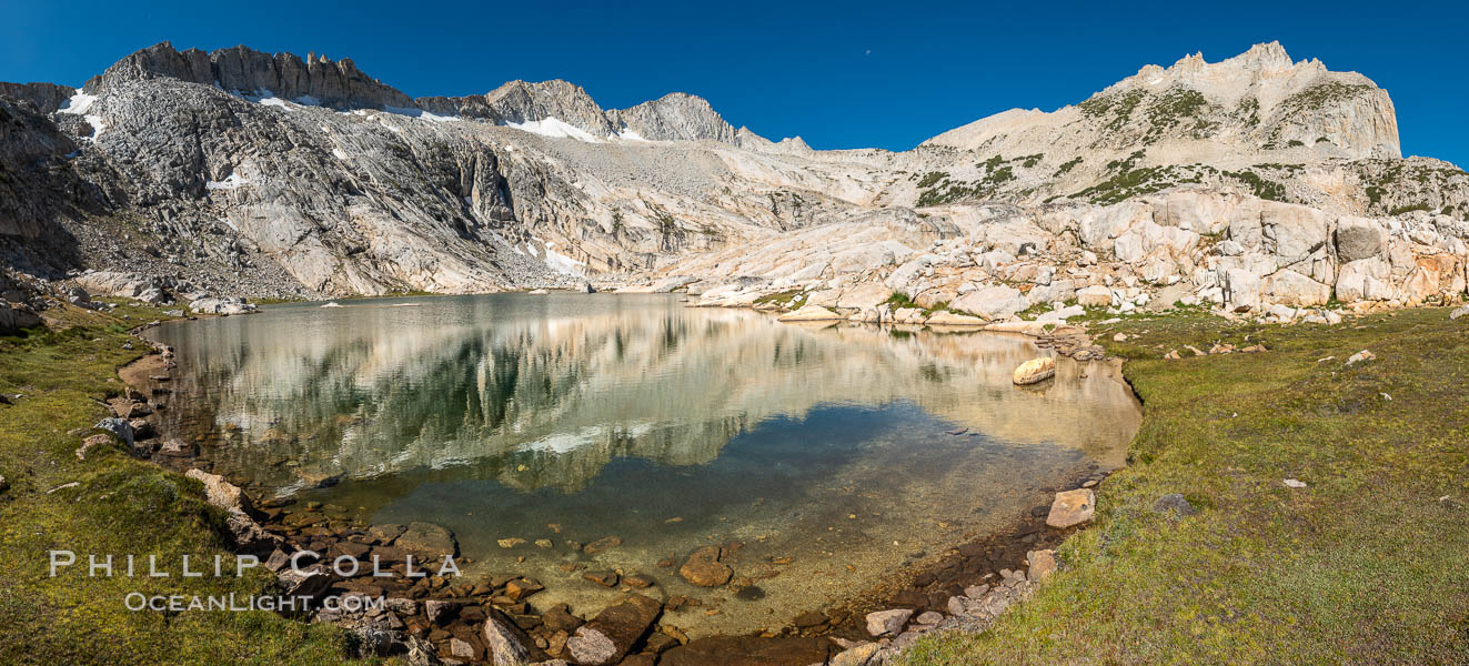 Mount Conness and North Peak over middle Conness Lake, Hoover Wilderness. Conness Lakes Basin, California, USA, natural history stock photograph, photo id 36426