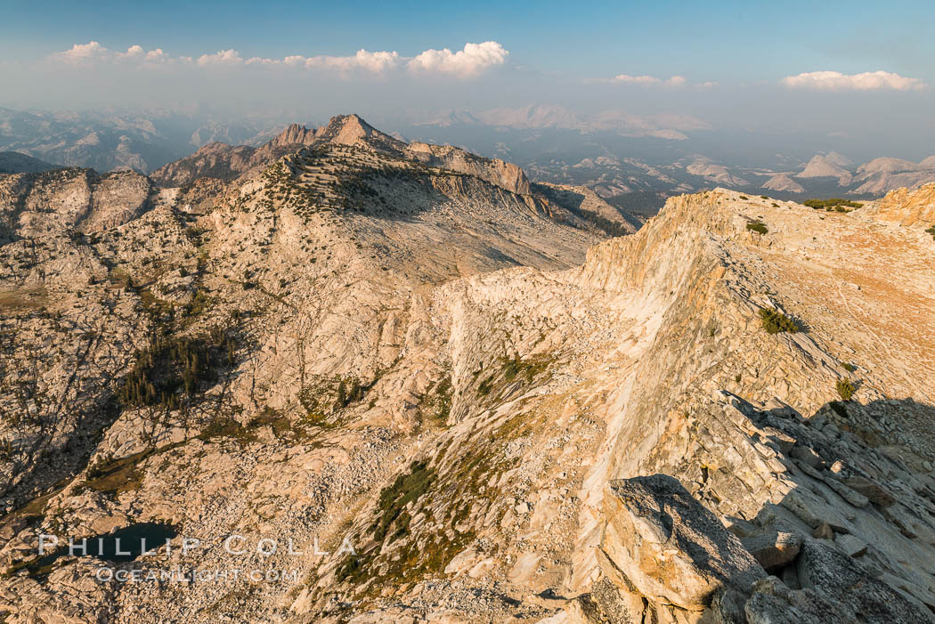 View from Summit of Mount Hoffmann, Ten Lakes Basin at lower left, looking northeast toward remote northern reaches of Yosemite National Park