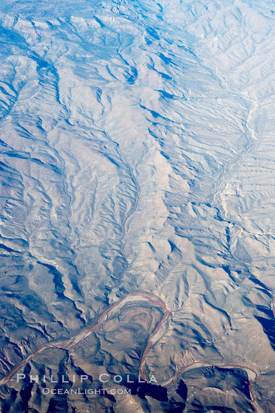 Mountains east of Roosevelt Lake, near Gila, aerial view. Arizona, USA, natural history stock photograph, photo id 22118