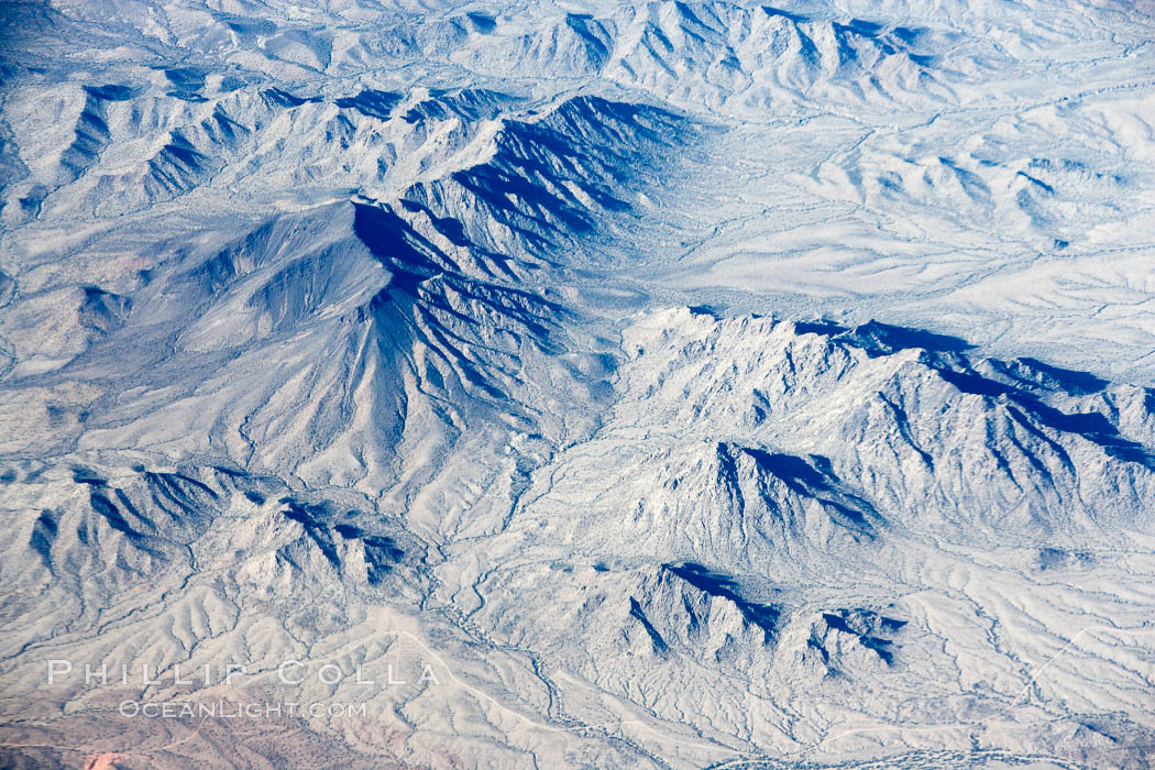 Mountains in southern Arizona, aerial view. USA, natural history stock photograph, photo id 22129