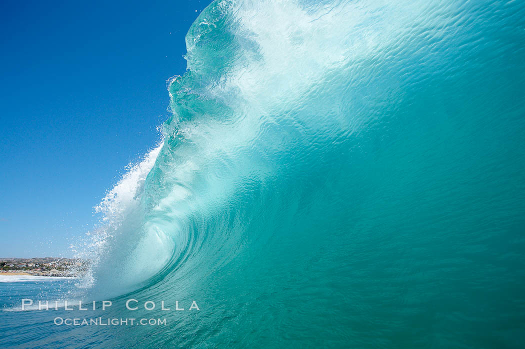 Wave breaking, tube, Newport Beach. California, USA, natural history stock photograph, photo id 16802