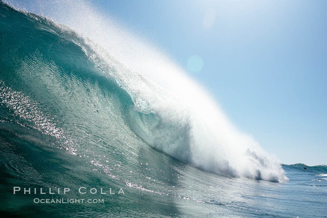 Wave breaking, tube, Newport Beach