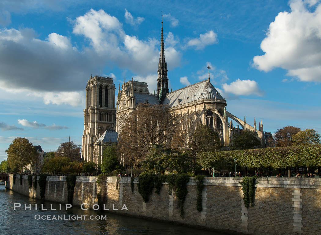 Notre Dame de Paris. Notre Dame de Paris ("Our Lady of Paris"), also known as Notre Dame Cathedral or simply Notre Dame, is a historic Roman Catholic Marian cathedral on the eastern half of the Ile de la Cite in the fourth arrondissement of Paris, France. Widely considered one of the finest examples of French Gothic architecture and among the largest and most well-known churches in the world ever built, Notre Dame is the cathedral of the Catholic Archdiocese of Paris., natural history stock photograph, photo id 28188