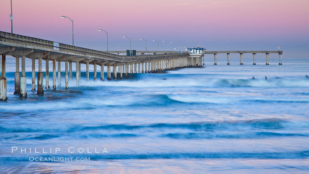 Ocean Beach Pier, also known as the OB Pier or Ocean Beach Municipal Pier, is the longest concrete pier on the West Coast measuring 1971 feet (601 m) long, San Diego, California